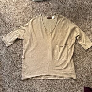 Kerisma Women's V-Neck Sweater in Tan